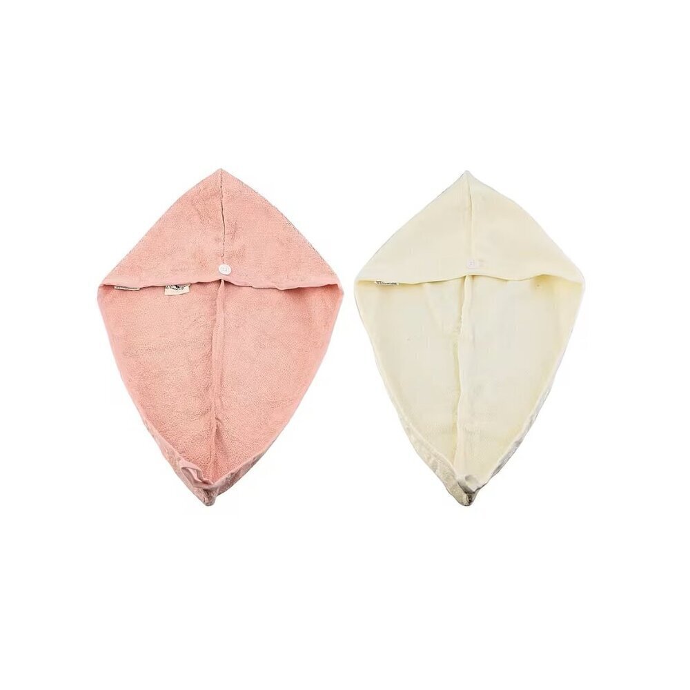 2 Pack Pink & Beige Head Wrap Set